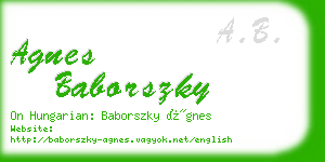 agnes baborszky business card